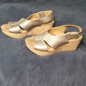 Clark's bronze cork wedges